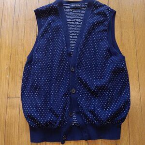 Classic Polo Golf Cardigan Button Up Sweater Navy